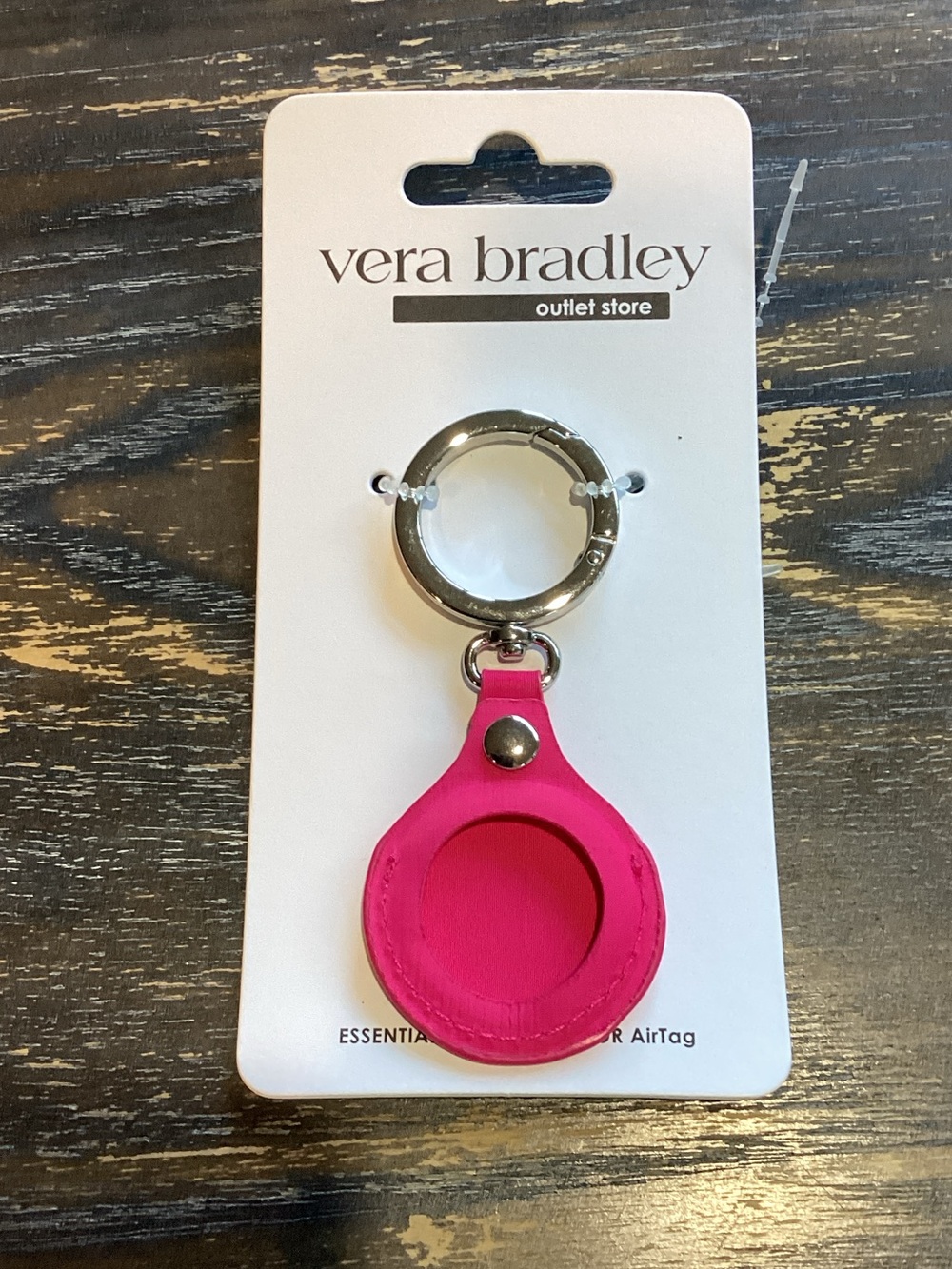 Vera Bradley Outlet Hot Pink AirTag Key Holder
